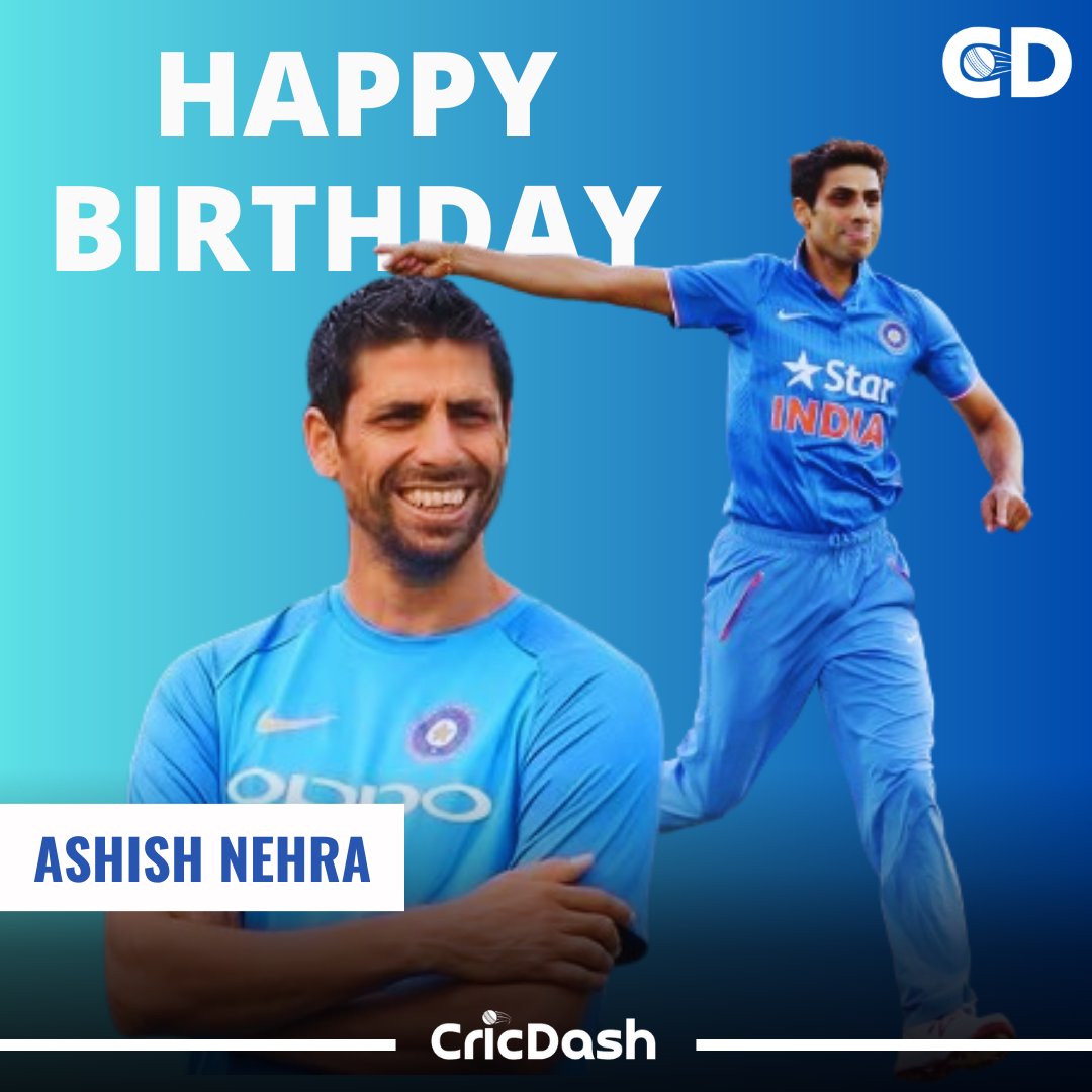 Happy birthday to the legendary Ashish Nehra! 🎉 Wishing you endless happiness, success, and good health on your special day

#cricdash #ipl2024 #ashishnehra  #HappyBirthdayAshishNehra