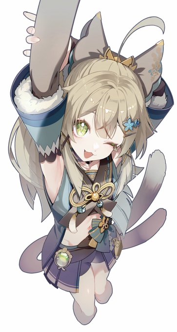 綺き良ら々ら(原神) 「にゃ〜#原神 #綺良々 」|もったりのイラスト
