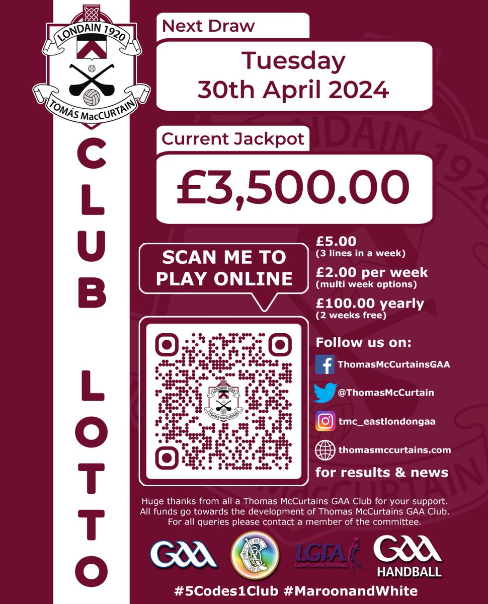 Tomorrow nights jackpot is now a huge £3,500. To celebrate we are giving away an additional lucky dip of £50 along with the two regular £20 lucky dips. We will be doing the same every £500 the jackpot goes up. You can play at the following link: play.clubforce.com/play_newa.asp?…