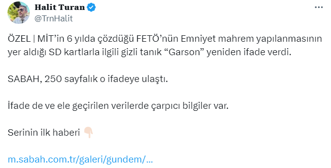 ✅AİHM daha bugün, içinde Garson fişlemelerinin de olduğu ikinci 1.000 dosyayı Hükümete tebliğ etti ve hepsinden ihlal çıkacak. Yani, boşa debelenmeyin. Garson da elinizde patlayacak!

✅Ayrıca, bu fişlemeleri Garson teslim ettiyse neden hala şifrelerini çözmekle uğraşıyorsunuz?…