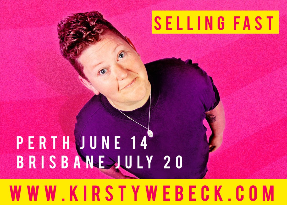 Hello. You are at serious risk of missing out on tickets, Perth and Brisbane! 🏃🏼‍♂️🎟️ kirstywebeck.com/shows