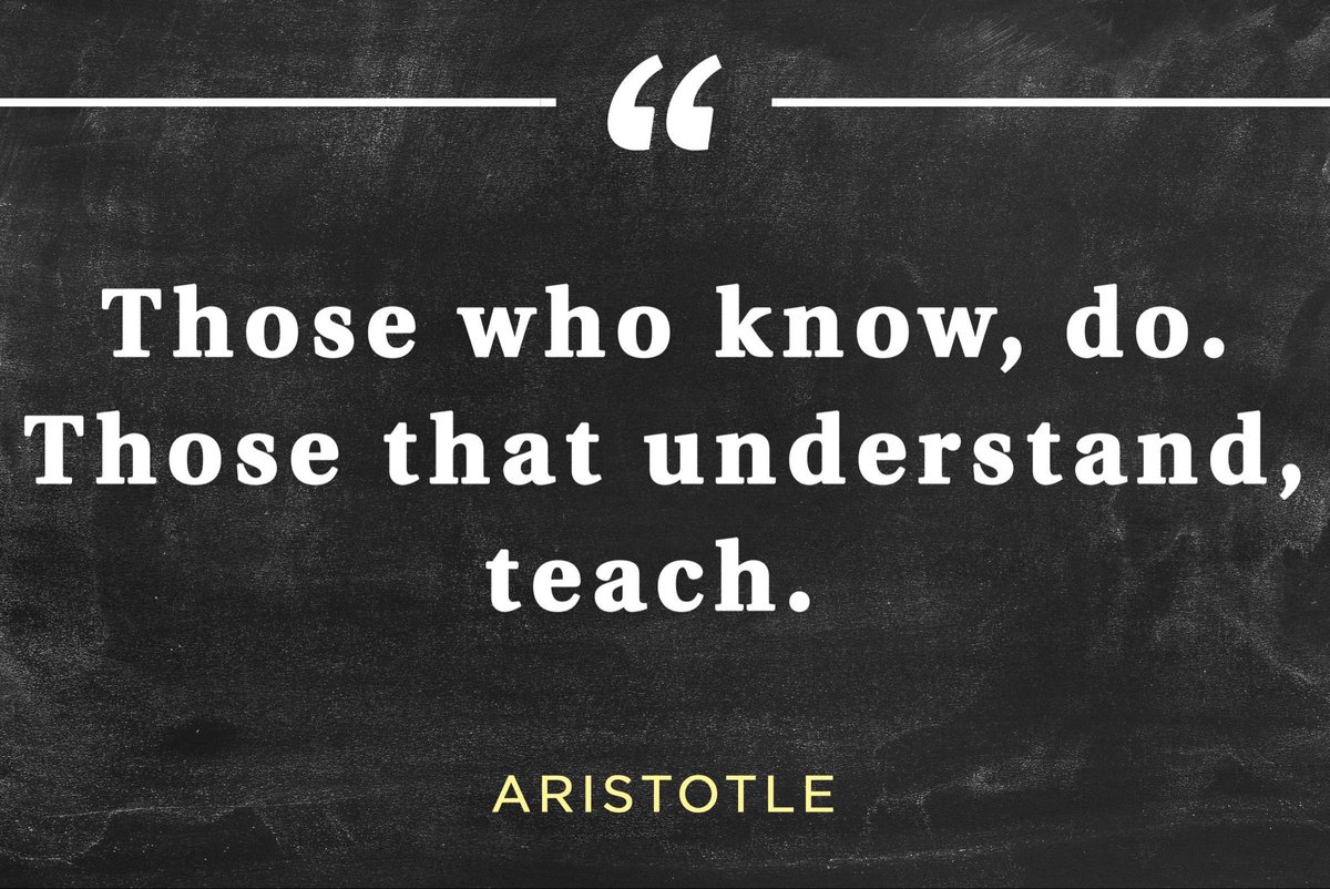 Those who know, do.

Those that understand, teach.

#education #teachers #leadership #sped #autism #edtech #teachertwitter