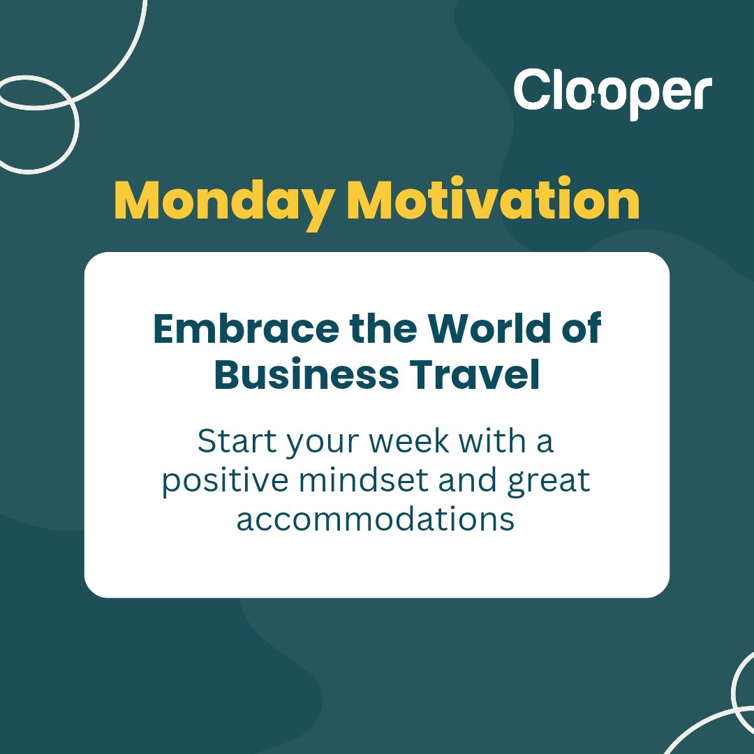 'The world is a book, and those who do not travel read only a page.' - St. Augustine

Start your week with a positive mindset and the promise of great accommodations that will support your success.

#ClooperApp #MondayMotivation #BusinessTravel #CorporateTravel