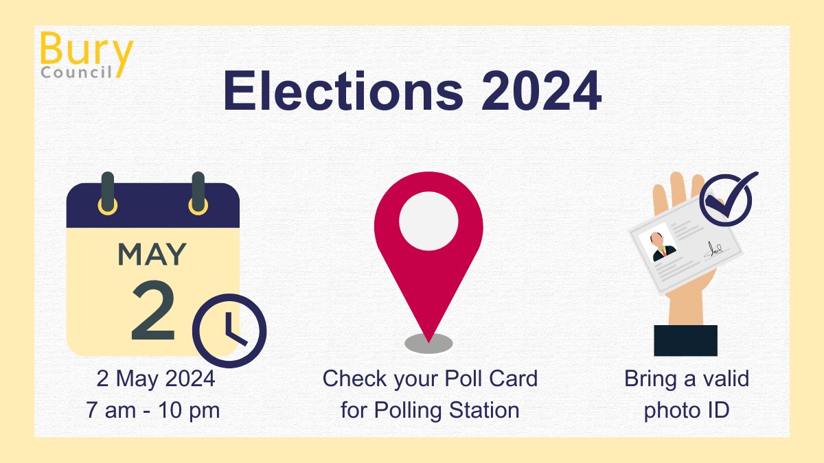 📅Elections are taking place on 2nd May Make sure to check your poll card for where to vote and bring a valid form of photo ID ✅ 🔍 Search 'voter ID list' to find all accepted types of identification