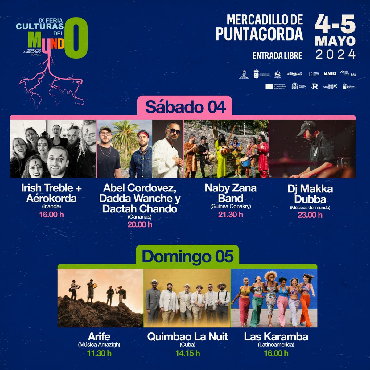 #Puntagorda ¡Este es el PROGRAMA completo de la IX Feria Culturas del Mundo! El próximo 🗓️ 4 y 5 de mayo te esperamos en el 📍 Mercadillo de #Puntagorda #LaPalma #reservabiosfera #lapalmabiosfera @CabLaPalma