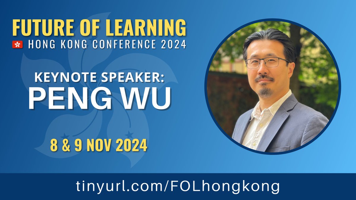 💫 We are PUMPED to announce our Keynote speaker for #FOLHK 2024! PENG WU is a global thought leader, shaping the intersection of education and AI with a clear vision for the future of leadership and learning. 👉 tinyurl.com/FOLhongkong 👈 #AIinEDU #Education #AppleEDUchat