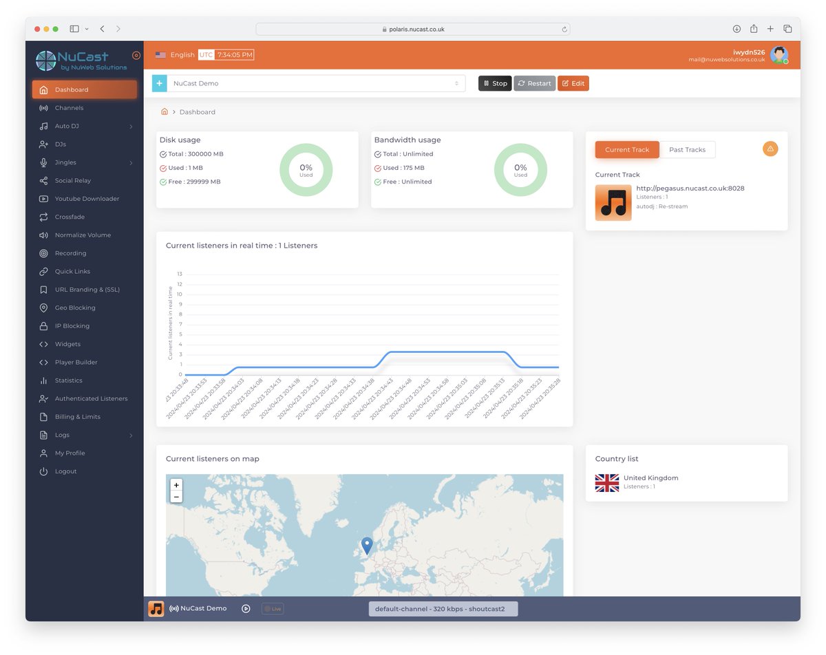 We welcome a new control panel, now available as a choice with our Radio Streaming service!

Say HELLO to Everest Panel!

Everest Panel joins our MediaCP offering, providing customers with a more choice of control panels to choose from when setting up an Internet Radio Station.