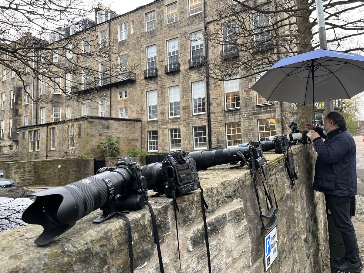 Waiting for the first glimpse of Humza Yousaf as he arrives at Bute House.