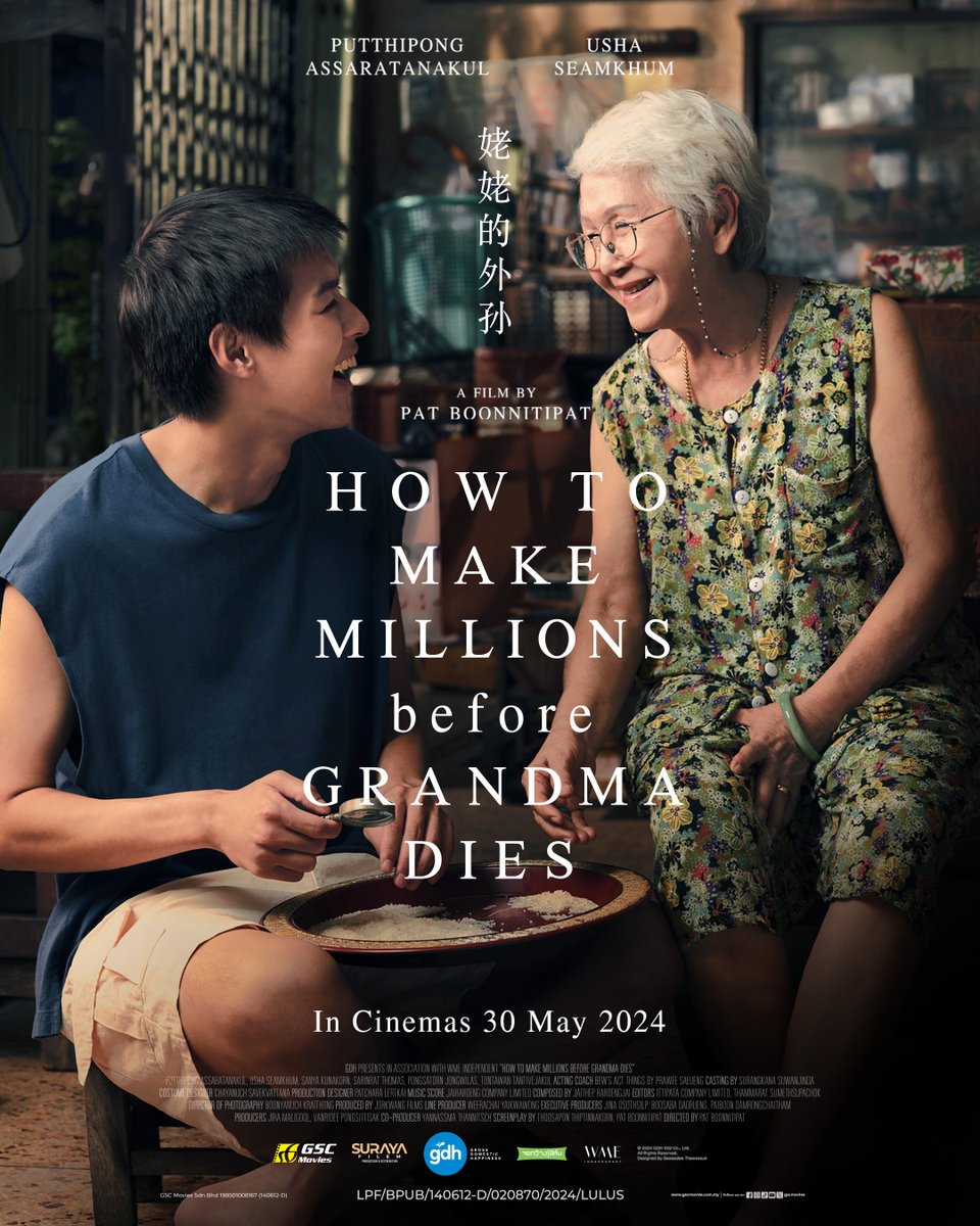 Get ready to laugh, cry, and feel every emotion as you immerse yourself in 'How To Make Millions Before Grandma Dies' 🥺 Gather your loved ones and be among the first to experience a heartwarming tale of love that will leave you smiling and teary-eyed, in GSC this 30th May 😭…