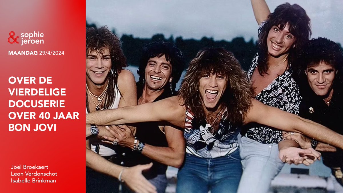 Veertig jaar Bon Jovi wordt gevierd met een vierdelige docuserie! ‘Thank You, Goodnight: The Bon Jovi Story’ vertelt een klassiek rock-’n-roll sprookje met veertig jaar aan ups en downs. Liefhebbers Isabelle Brinkman, Joël Broekaert en Leon Verdonschot schuiven aan.