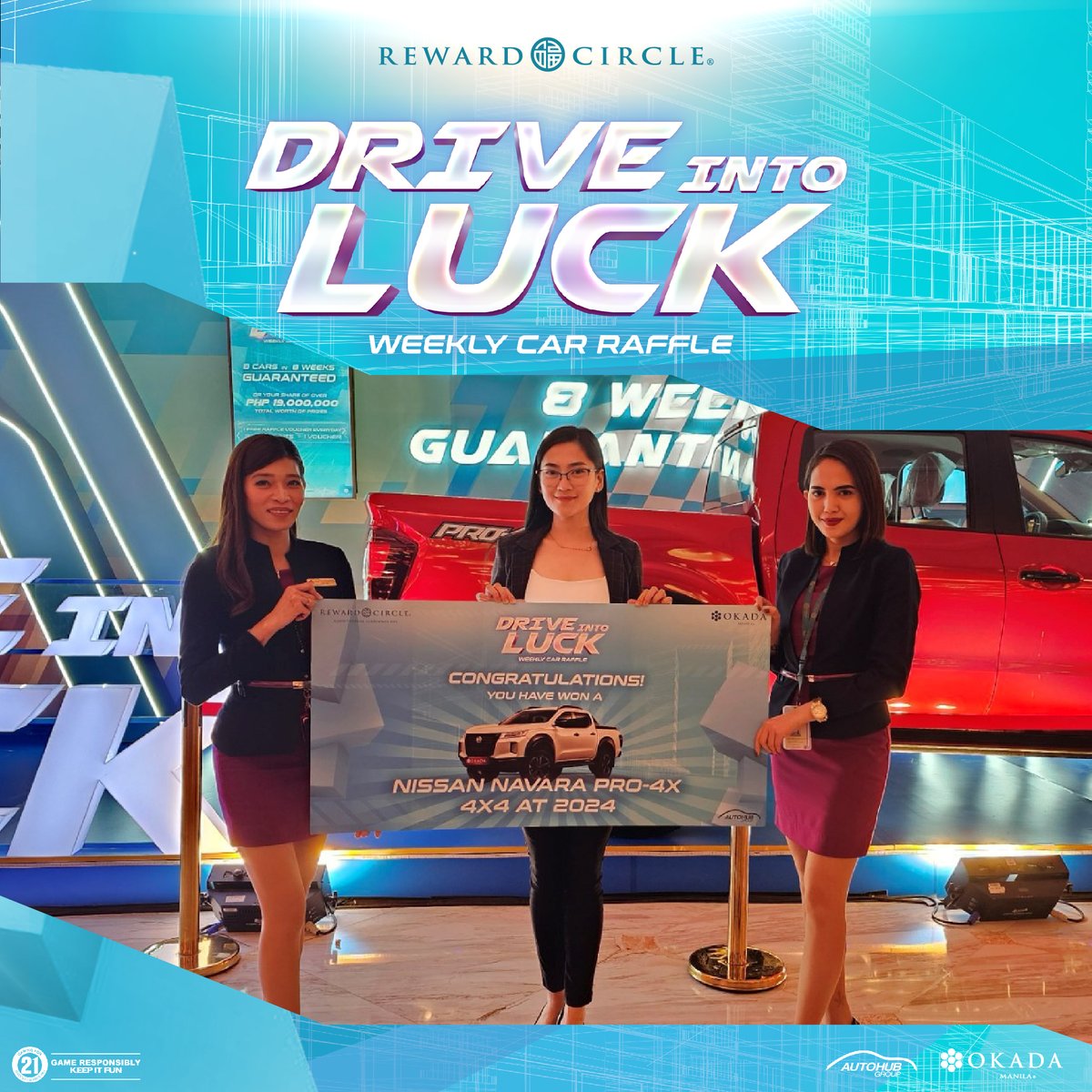 Congratulations to the eighth and final winner of Drive Into Luck: Weekly Car Raffle! Big thanks to everyone who joined this promotion. Keep your eyes peeled for more updates about Okada Manila’s upcoming offers.