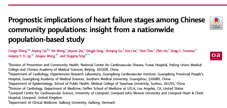 Prognostic implications of #heartfailure stages among Chinese community populations: insight from a nationwide population-based study @LHCHFT @LJMU_Health @LivHPartners #multimorbidity @affirmo_eu sciencedirect.com/science/articl…