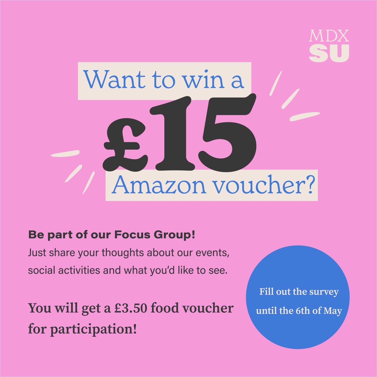 Be part of our Focus Group and get a food voucher and a chance to win £15 Amazon voucher! Visit our link tree in the bio for a survey link!