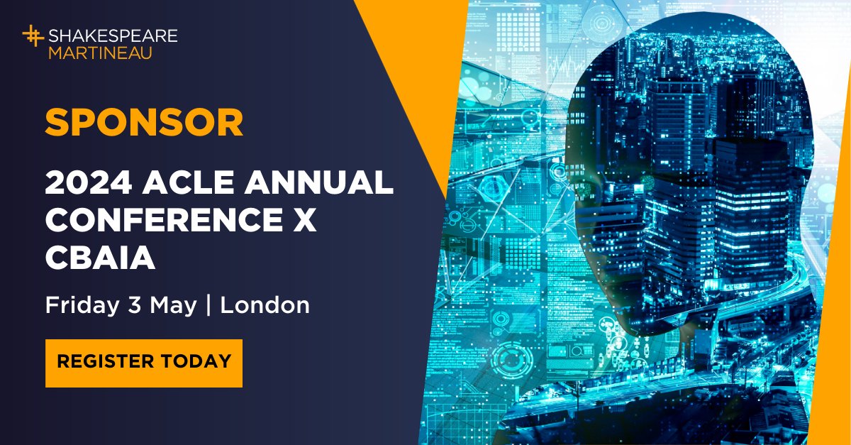 We are delighted to be sponsoring and speaking at the Association for Chinese Lawyers in Europe annual conference focusing on the future of AI, law and investment. Register for your place today: ow.ly/9QhH50RoWcf #ACLE #CBAIA #AI #ArtificialIntelligence #Security #Corporate