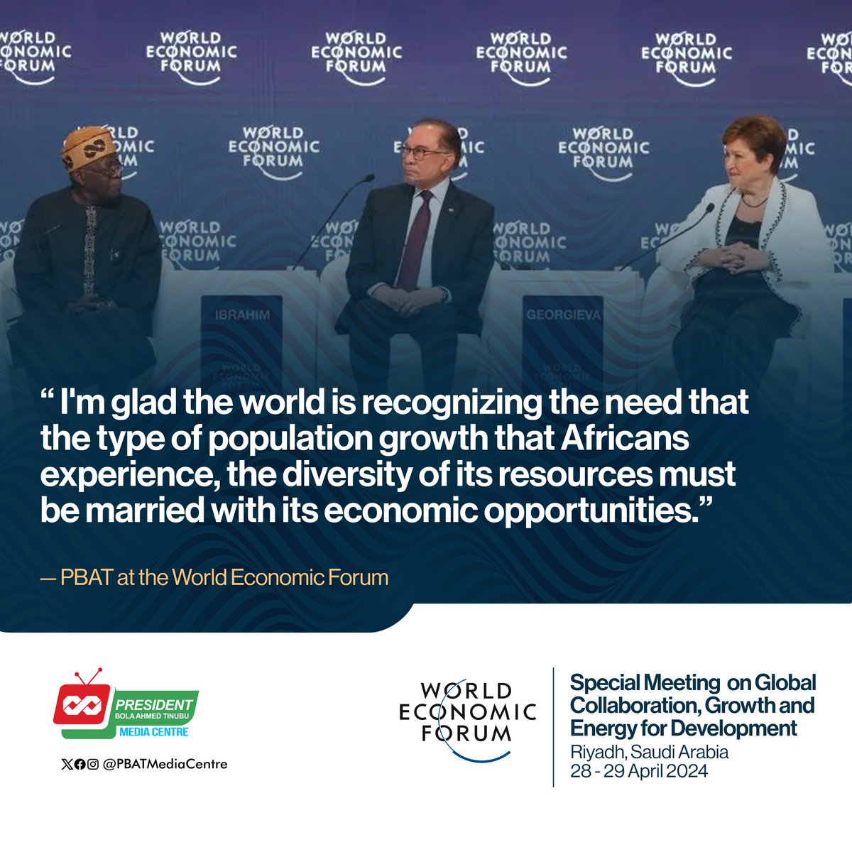 Relive some notable quotes from President Tinubu’s address at the ongoing World Economic Forum in Riyadh. #PBATInSaudi