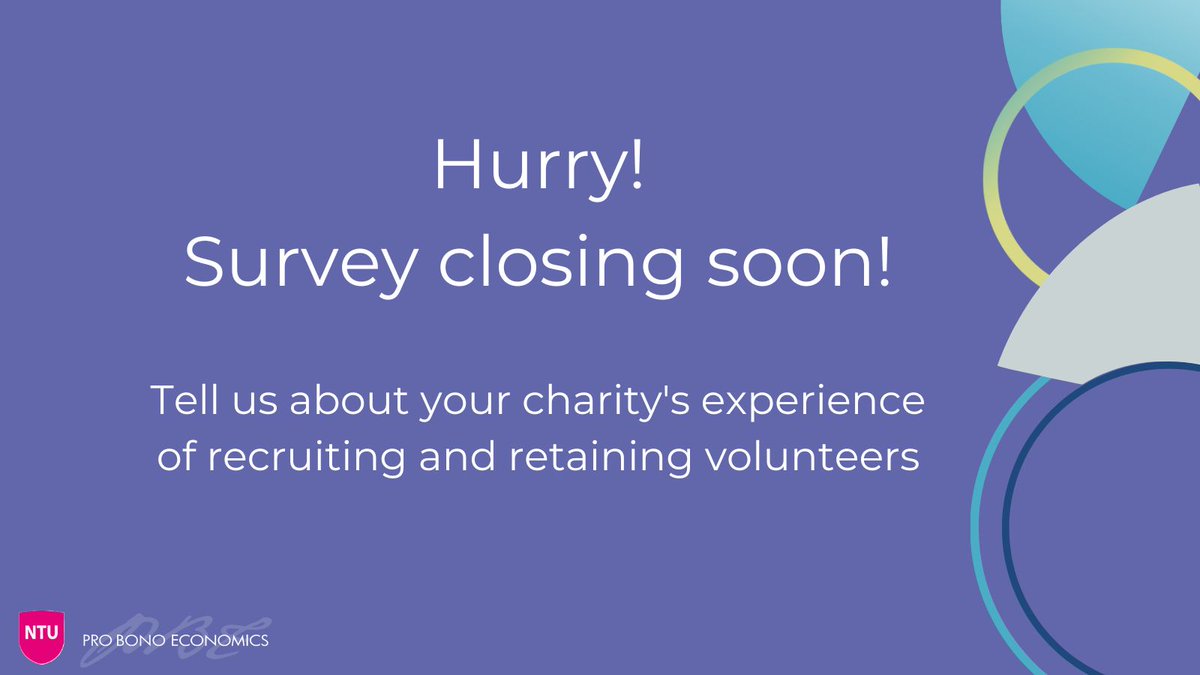 The latest @VCSEObservatory sector survey with @NBS_NTU is closing soon! There's still time to give your views on #volunteering and help to inform government, media and more on volunteer recruitment, retention and wellbeing. Take the survey: bit.ly/4094vvp