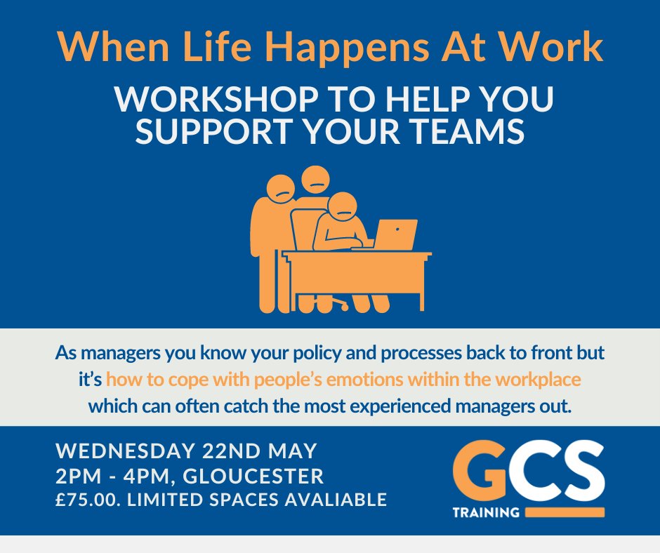 As managers you know your policy and processes back to front but it’s how to cope with people’s emotions within the workplace which can often catch the most experienced managers out. Wednesday 22 May, £75pp gloscounselling.org.uk/product/when-d… #managertraining #cpdworkshop #gloucester