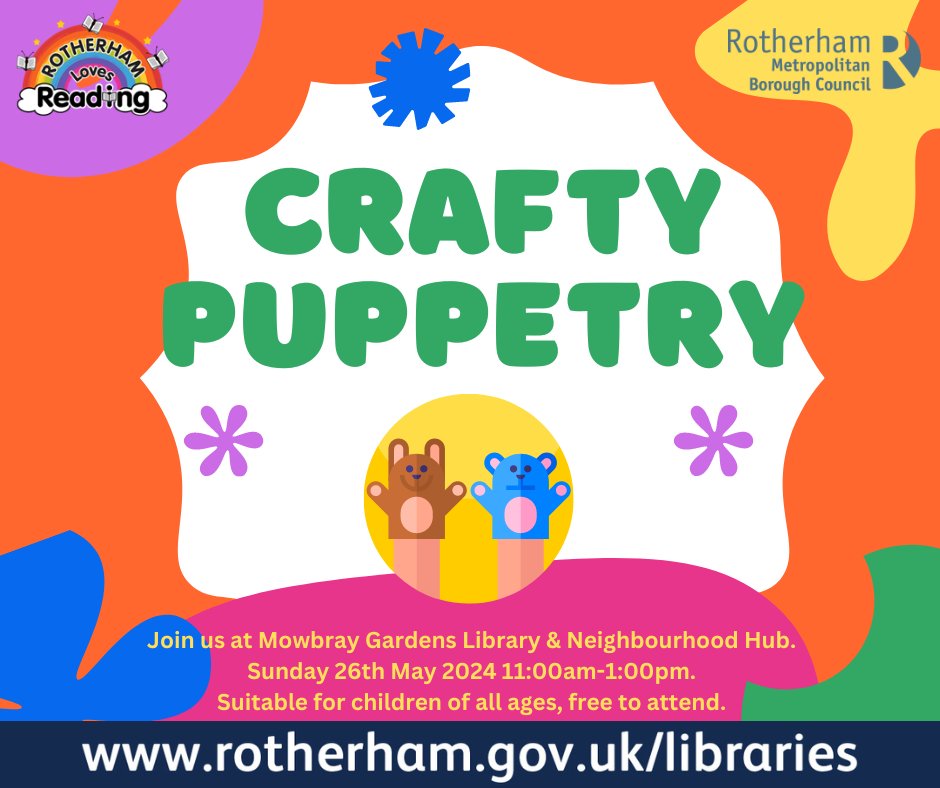 Celebrate May Story Festival Week by making your own puppets at Mowbray Gardens Library and Neighbourhood Hub on Sunday 28th May 11:00am-1:00pm. We’re excited to see your creations and help you enhance your stories! #maystoryfestvial #puppets #mowbraygardenslibrary