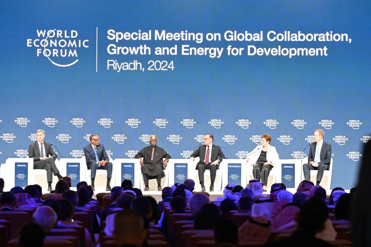 Yesterday in Riyadh during a high-level panel session with President Paul Kagame, Prime Minister of Malaysia, Anwxar Ibrahim, Managing Director of International Monetary Fund, Kristalina Geogieva and others at the World Economic Forum Special Meeting on Global Collaboration,…