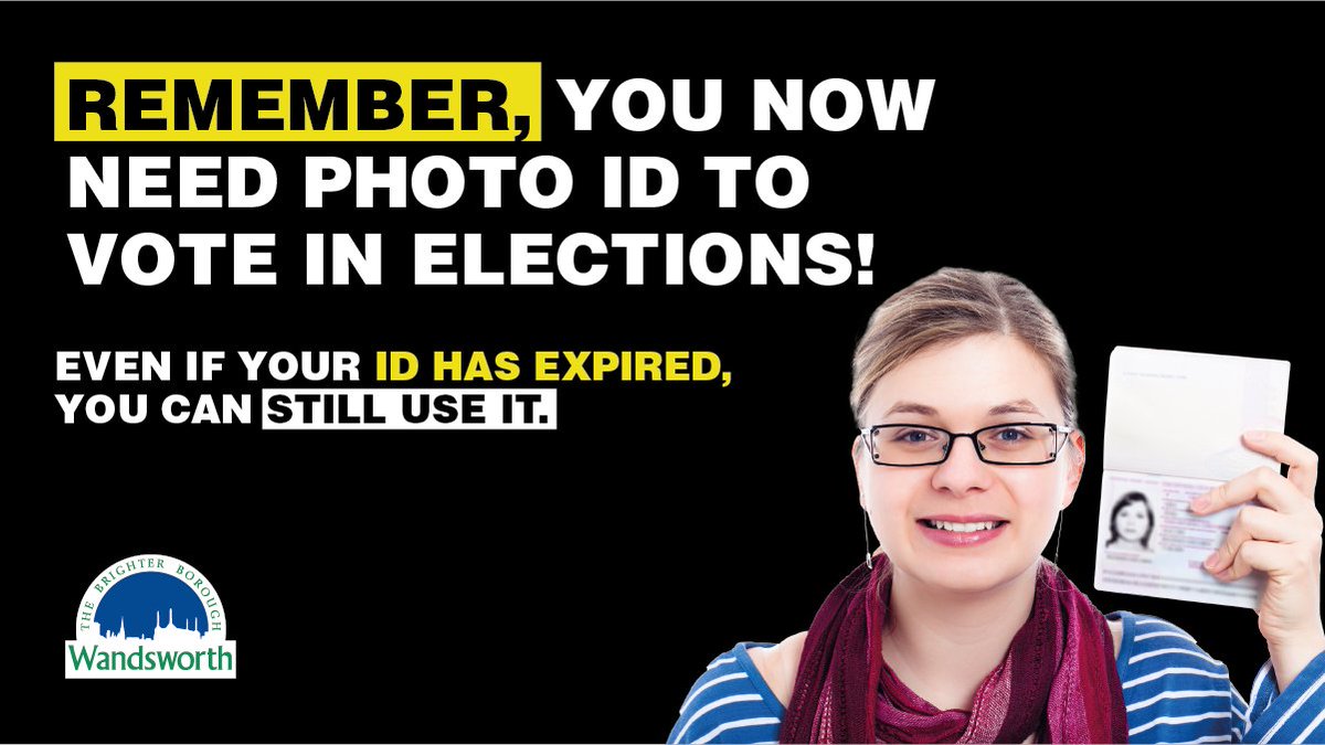 If you planning to vote in person in London Mayor & Assembly elections as well as West Putney by-election on 2 May - you'll need to bring photo ID under new government rules. 👉Find out more about acceptable forms of ID ow.ly/TTHS50Rqtx4