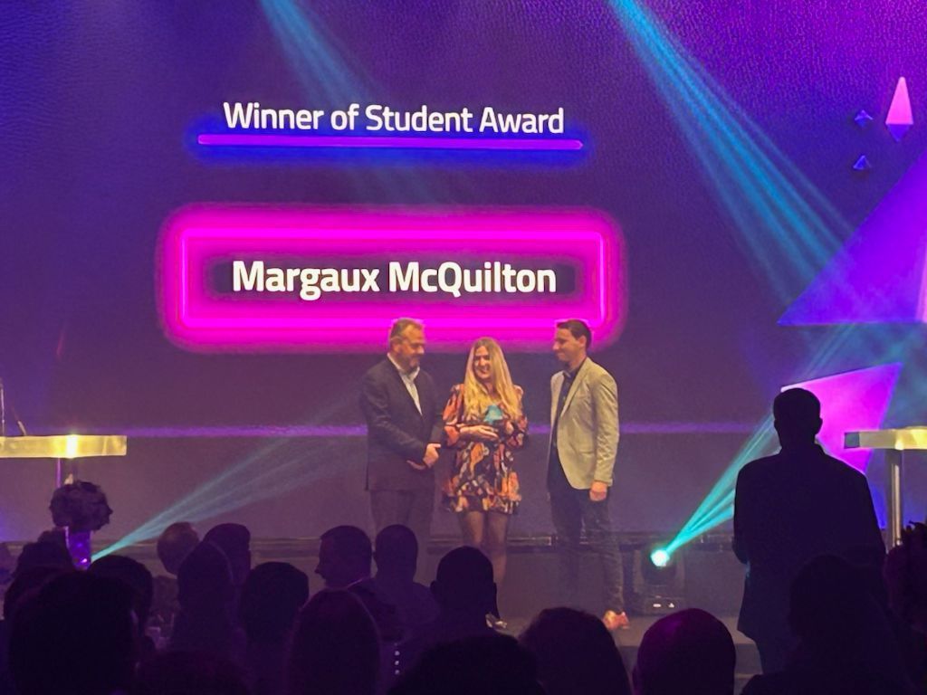 We’re thrilled that our incredible LLB Double Degree student, Margaux McQuilton won the Student Award at the @DigitalJersey Annual Jersey TechAwards on Friday. Congratulations Margaux! We’re very proud of you. 👏 
 
#lawdegree #studylawinjersey #studentsuccess