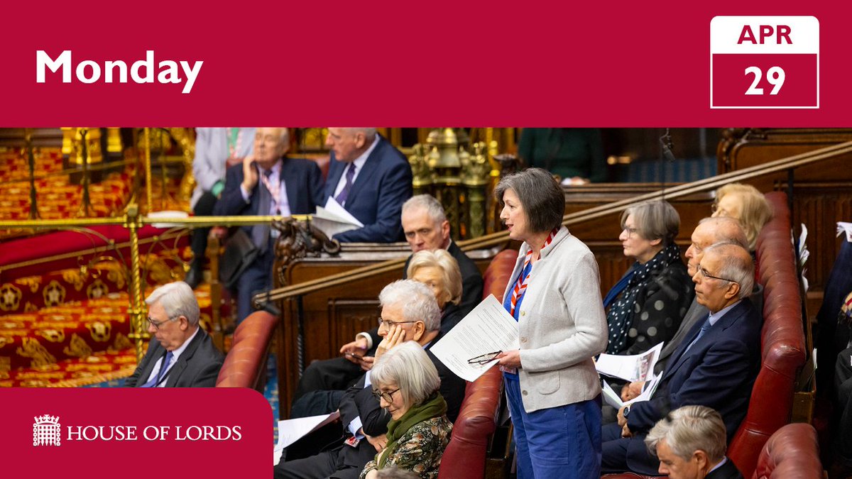 🕝 #HouseOfLords from 2.30pm includes:

🟥 tax incentive schemes for start-ups
🟥 child poverty across the UK
🟥 #LeaseholdReformBill
🟥 #LitigationFundingBill

➡️See full schedule and watch online at the link in our bio