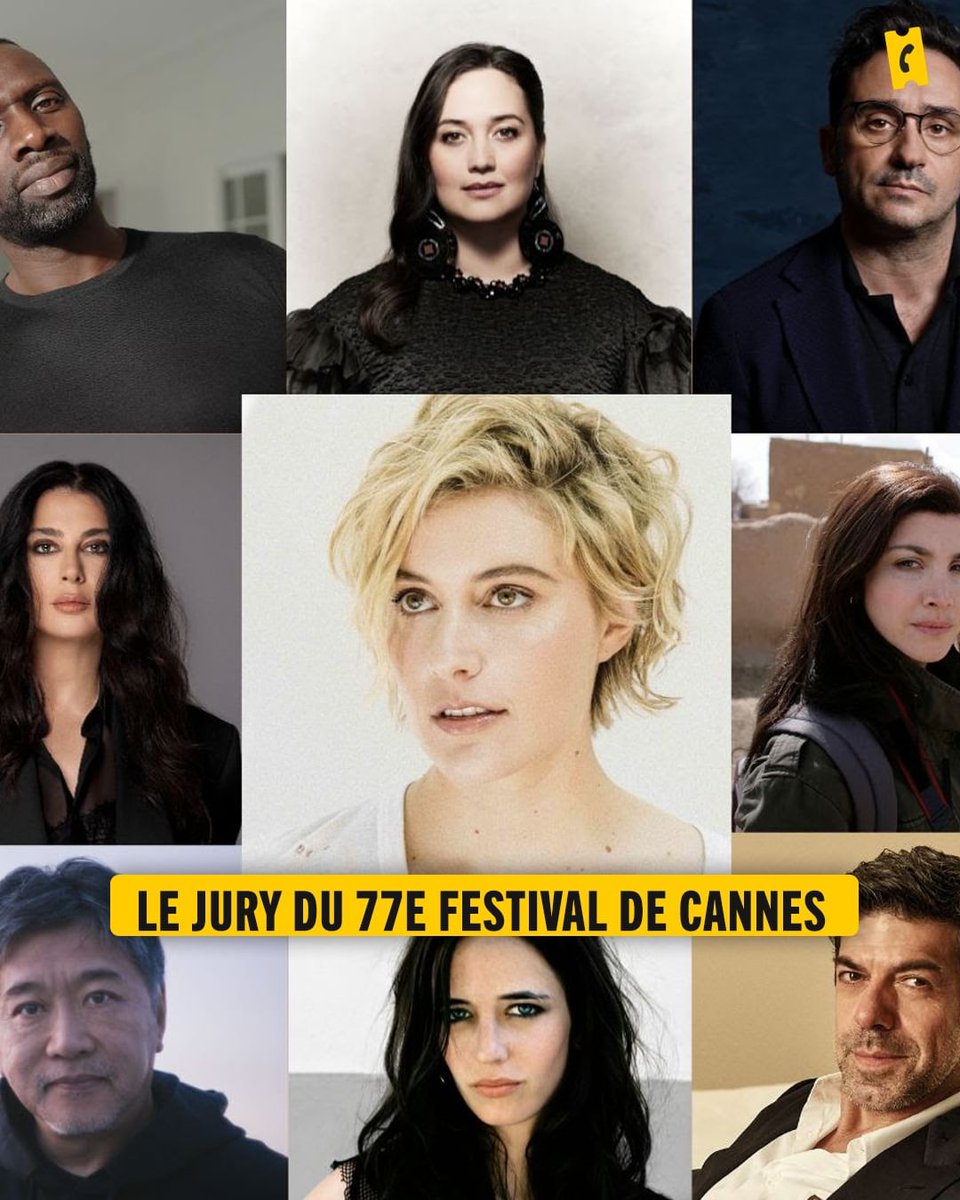 Le Jury du 77e Festival de Cannes se dévoile 🤩 Il sera composé de cinq femmes et quatre hommes : Greta Gerwig, Ebru Ceylan, Lily Gladstone, Eva Green, Nadine Labaki, Juan Antonio Bayona, Pierfrancesco Favino, Kore-eda Hirokazu et Omar Sy.