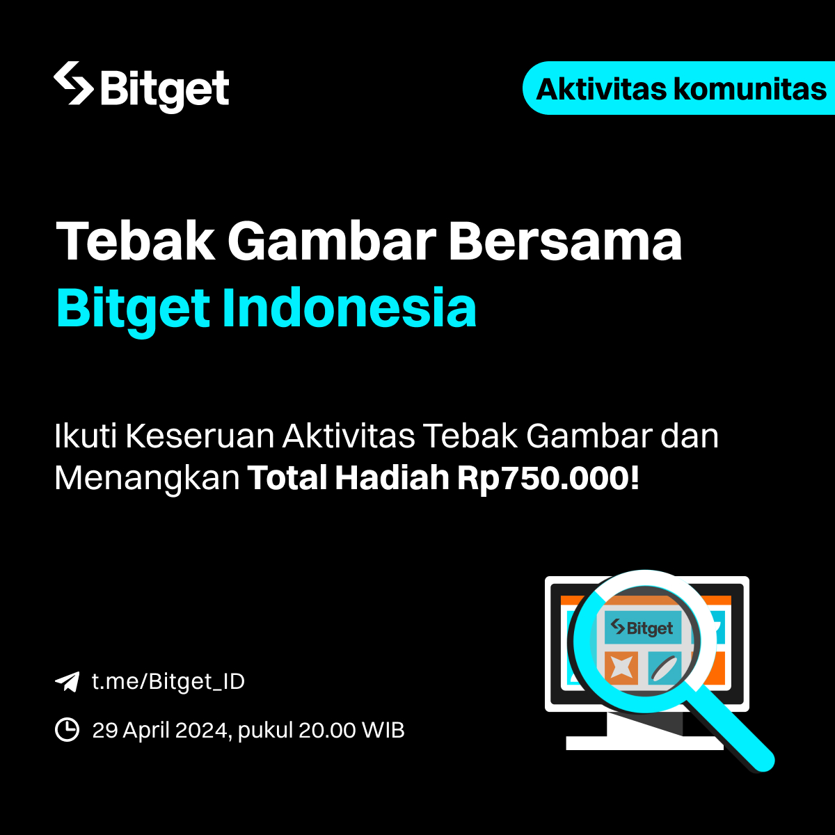 Good sore, Bitgetters! 👋 Yuk nanti malem kita seru-seruan main Tebak Gambar di Grup Telegram Bitget Indonesia t.me/Bitget_ID. Bukan cuma sekadar tebak-tebakan aja, tapi ada total hadiah Rp750.000 yang bisa kalian bawa pulang lho! 🔥 📍 t.me/BitgetIndonesi…