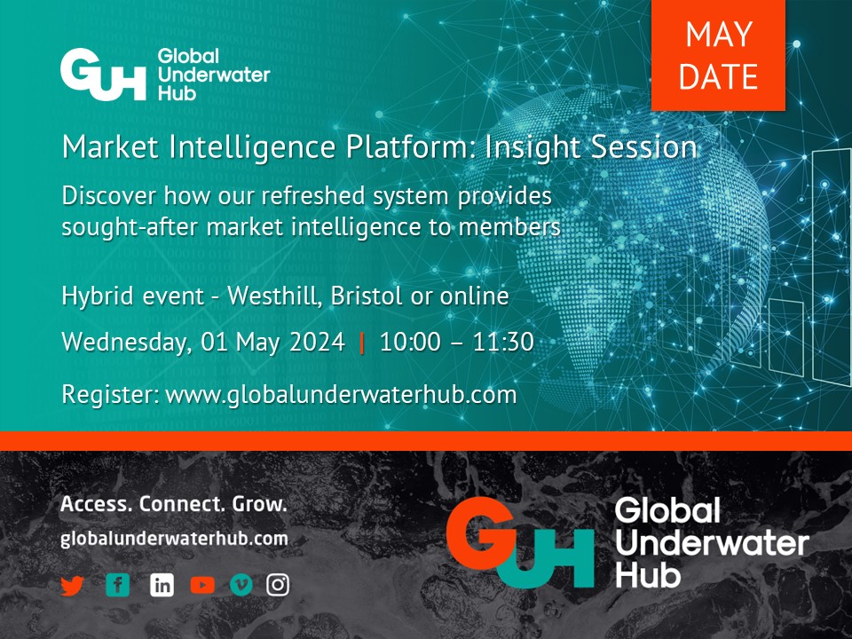 Market Intelligence Platform: Insight Session Wed, 01 May 10:00 – 11:30 Hybrid event Free-to-attend This hybrid event will guide GUH members through our recently refreshed Market Intelligence Platform, detailing the wide range of data it holds. Book: globalunderwaterhub.com/events/event/s…