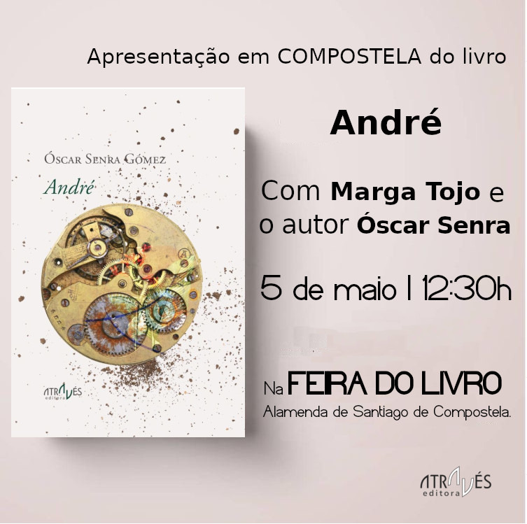 Por se alguém se anima, esta domingo apresentarei 'André' na feira do libro de Santiago, de novo mui bem acompanhado, desta vez por Marga Tojo. 

@LibrariasGal #FeiraDoLibro #atopaatúahistoria