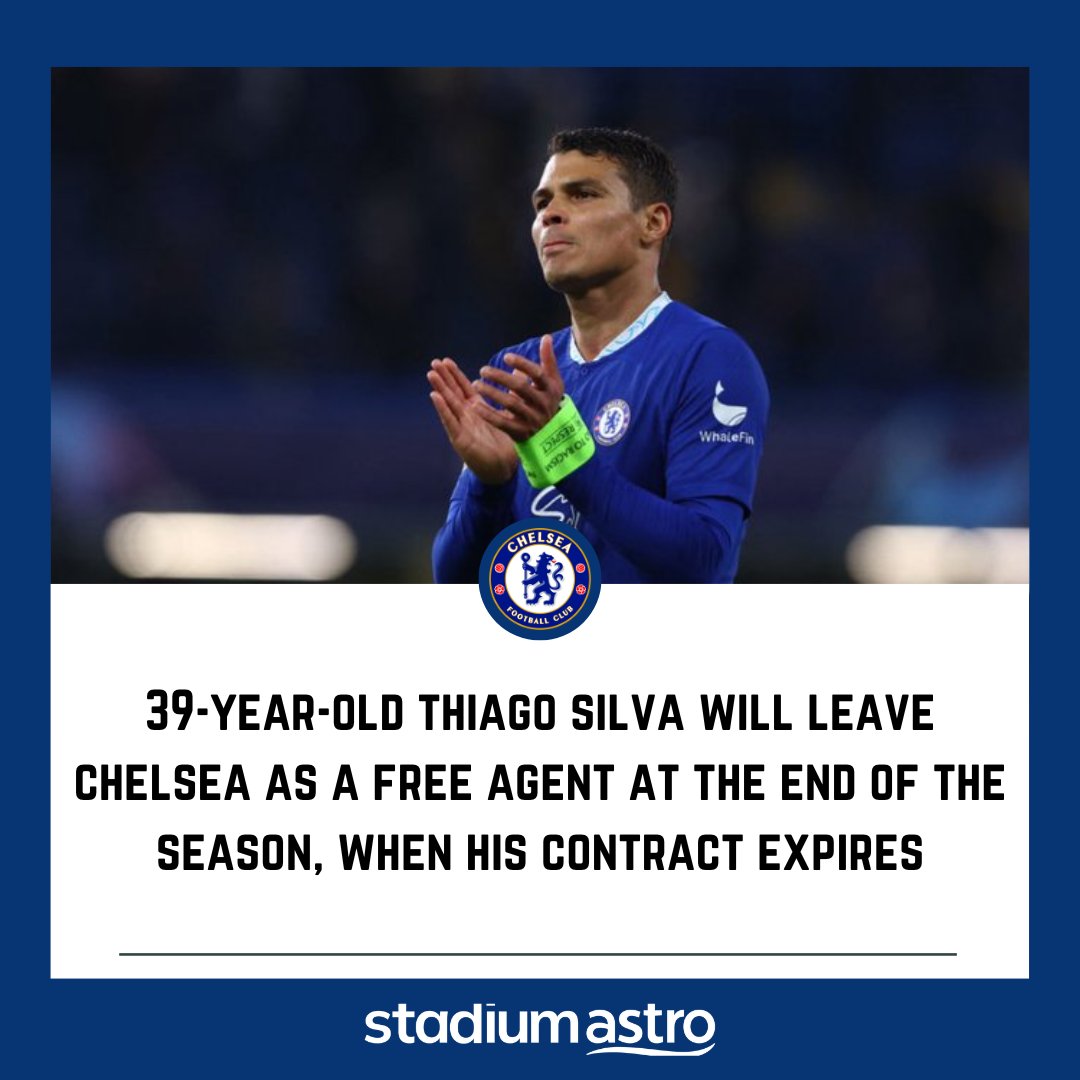 Thiago Silva will leave Chelsea at the end of the season 💙 As he said it himself, 'Once a blue, Always a blue'
