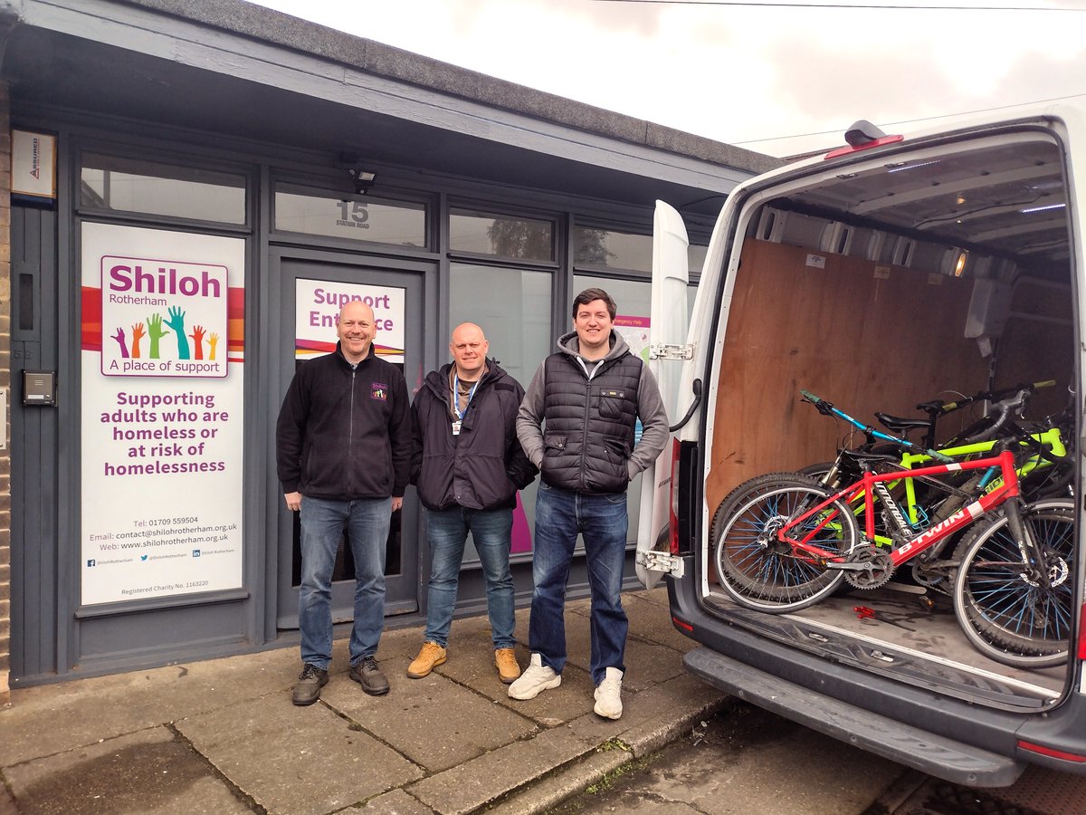 Huge thanks to @syptweet for donating 18 adult bikes to the Shiloh centre 🚲 Guests accessing support will be able to use the bikes on our popular Bicycle Maintenance course, which aims to upskill guests while helping develop communication skills. #Rotherham #Homelessness