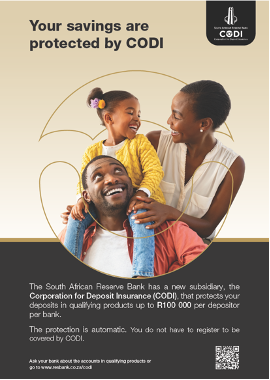 South Africa is one of only about 100 countries in the world that has a deposit insurance scheme, protecting 9 out of 10 qualifying depositors with accounts in qualifying products, further enhancing the country’s financial sector safety net. #CODI, SA’s Deposit Insurance Scheme,…