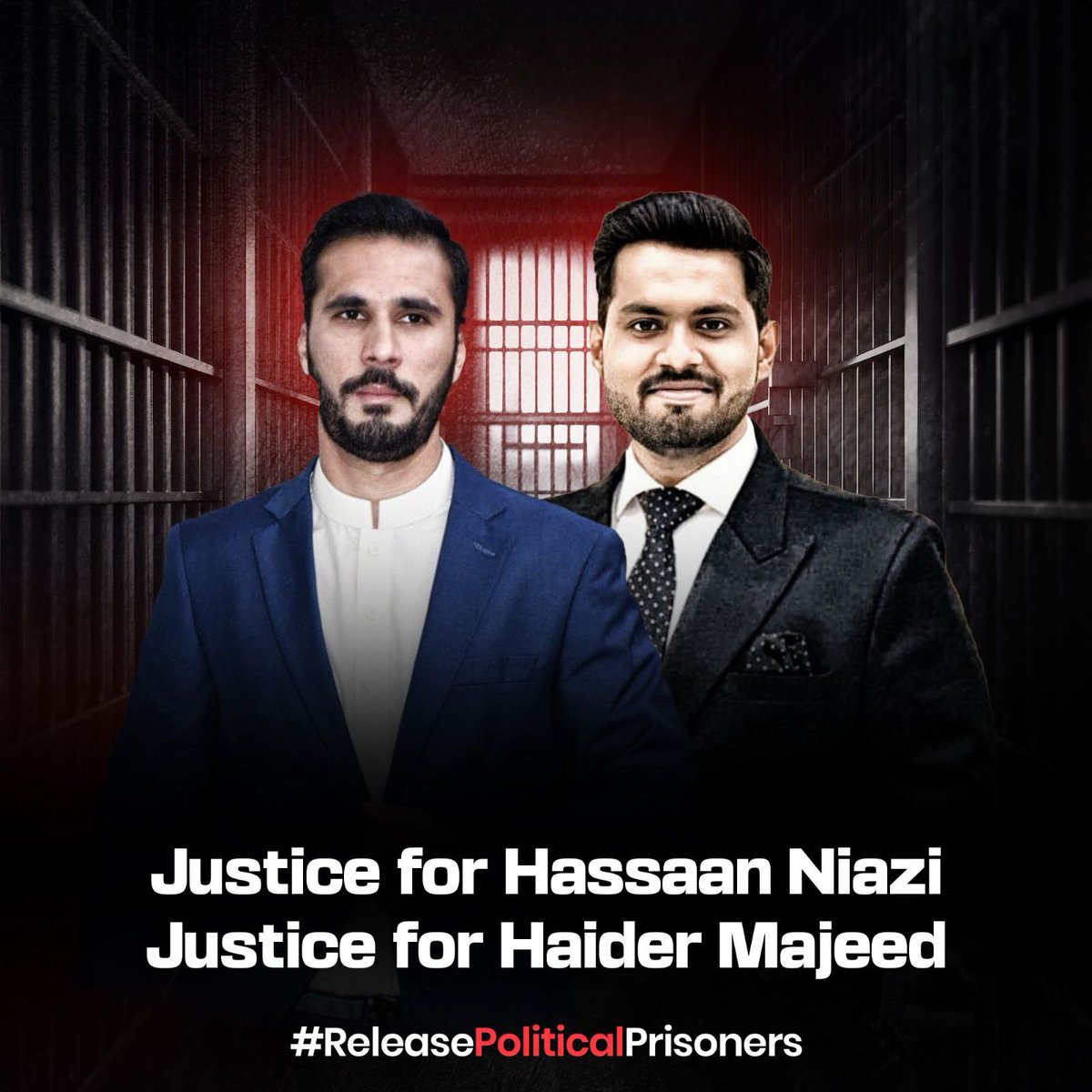 When injustice becomes law, resistance becomes duty.

#ReleaseHassanNiazi 
#ReleaseHaiderMajeed
#ReleasePoliticalPrisoners