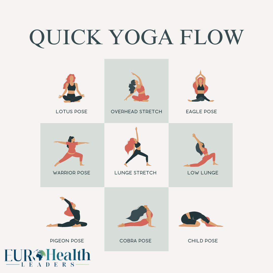 Refresh and rejuvenate with a quick yoga flow.

#YogaFlow #MindBodyBalance #StretchAndRelease #EuroHealthLeaders #InnerPeace #HealthyHabits