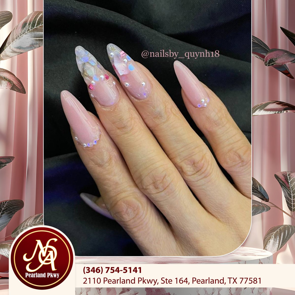 Pink nails that say 'hello spring!' 🦋🌸 These details make your heart sing! 🎶

#nailsofamerica #nailsofamericapearland #nailsalonspearland #manicure #pedicure #spapearland #nailpolish #naillover #nailworld #NailStyle #nailfashion