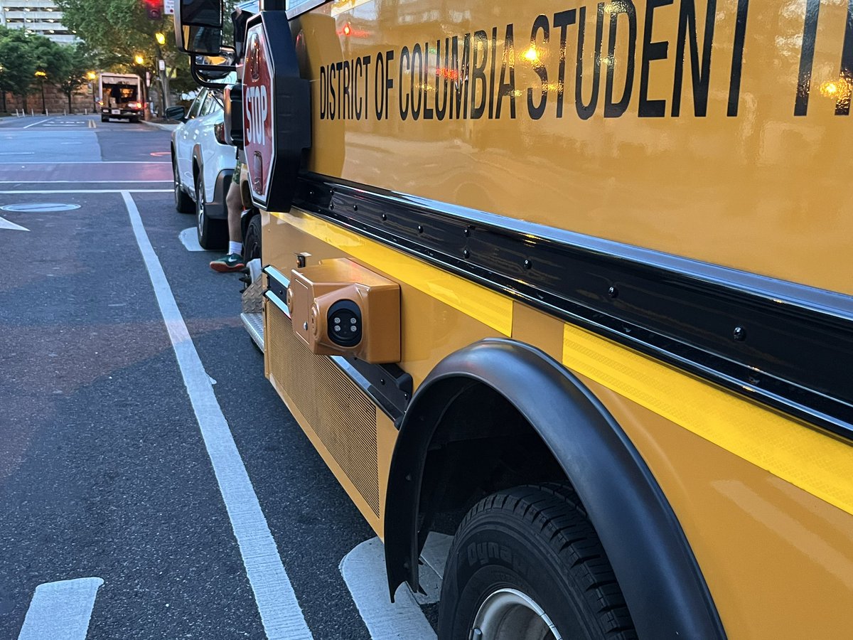 Want to know what the new stop arm camera on some DC school buses will look like? Live report coming up on @wusa9 at 6:14AM.