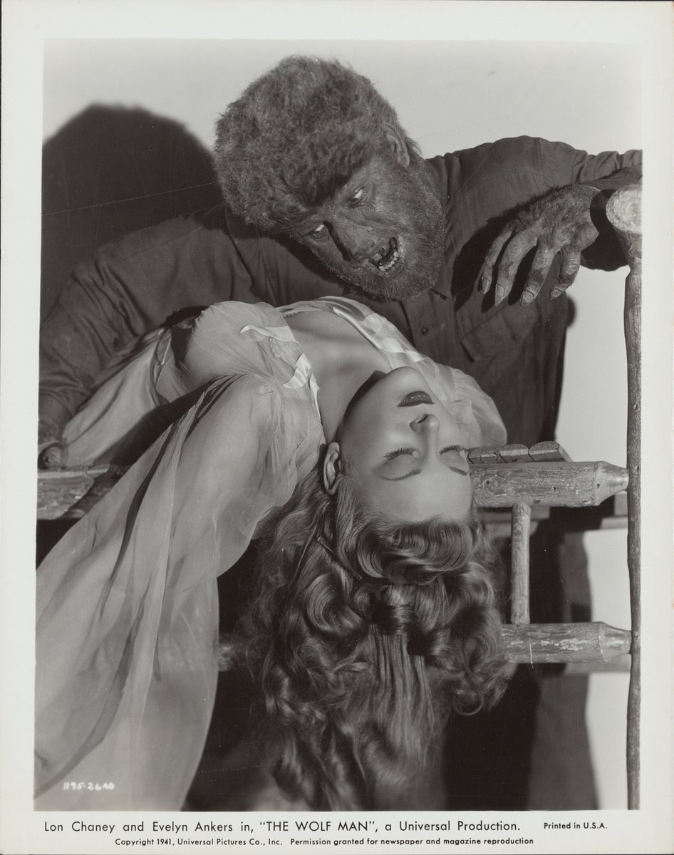 Lon Chaney Jr. and Evelyn Ankers in The Wolf Man (Universal, 1941)
Photo (8' X 10')
.
#TerrorbyNight #TheWolfMan #LonChaneyJr #UniversalMonsters #ClassicHorror #VintageHorror #EvelynAnkers #MonsterKid #HorrorMovies
.