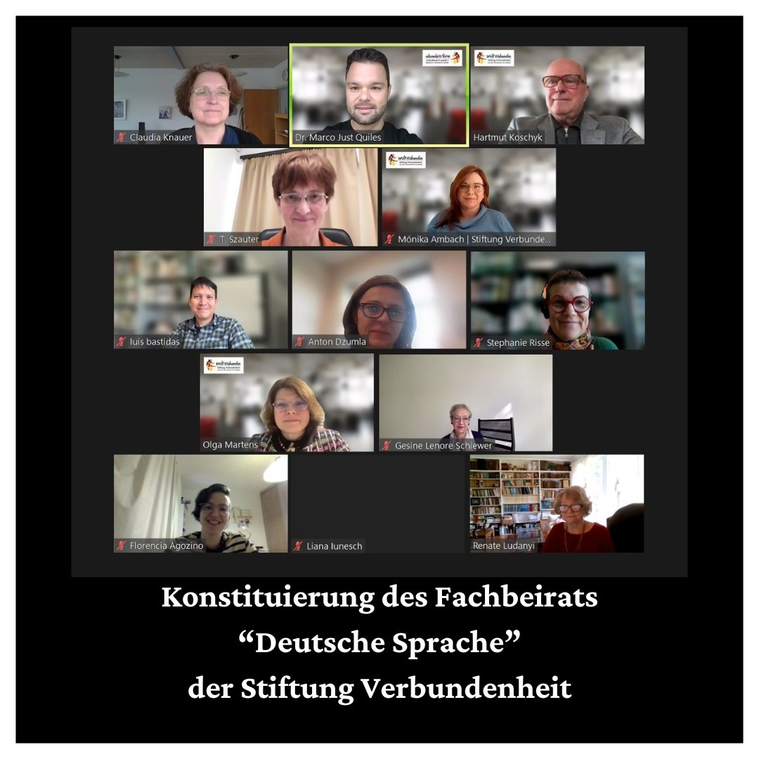 Stiftung Verbundenheit sieht in der Förderung der deutschen Sprache ein Schwerpunkt-Thema: 'Fachbeirat für Deutsche Sprache' hat sich konstituiert

Mehr dazu:
stiftung-verbundenheit.de/blog/forderung…

#StiftungVerbundenheit #DeutscheSprache #Förderung #Kulturerbe