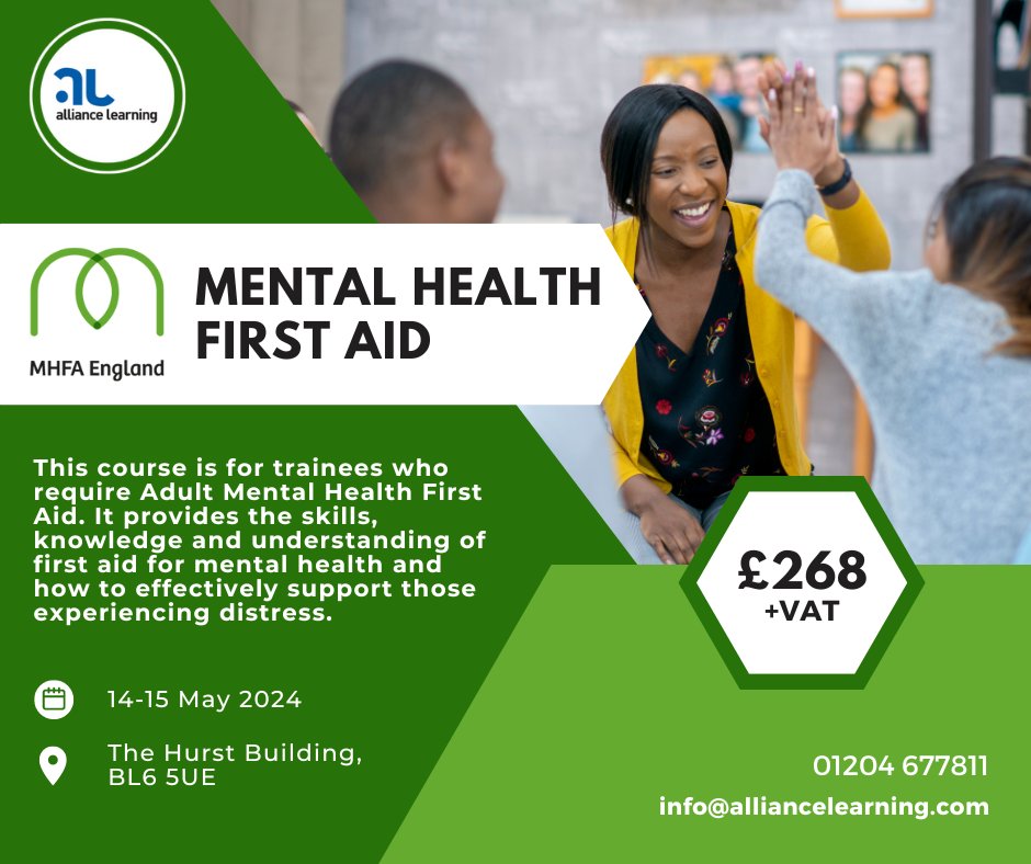 🗓️ MHAW24 runs from 13th-17th May, and our course is scheduled for May 14-15! There's no better time to become a Mental Health First Aider than during this crucial week. 📞 01204 677811 📧 sales@alliancelearning.com #MHAW #MentalHealthFirstAid #Empowerment #MHFA