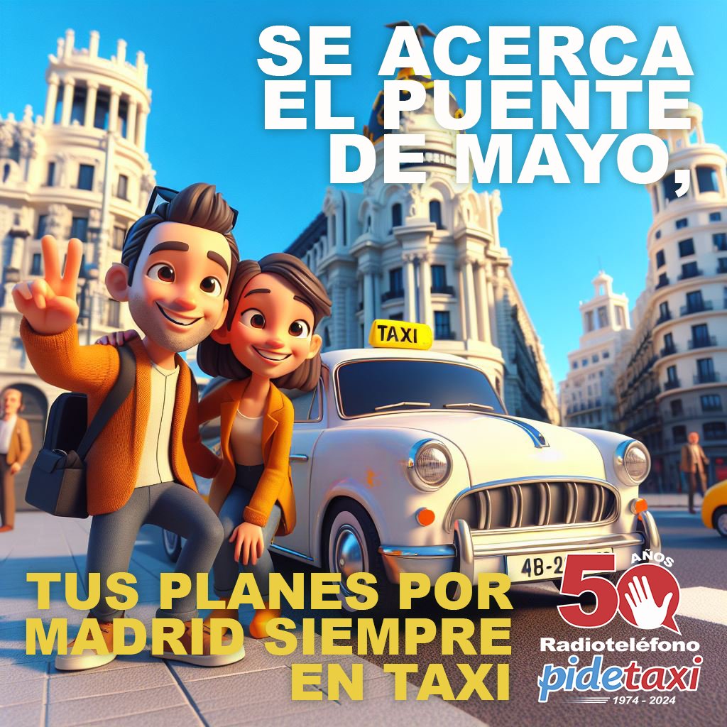 ¿Se viene el puente del año para l@s madrileñ@s! ¿Te llevamos a algún sitio? Nosotros seguimos trabajando para ti  🚕🧳✈️🚅 #puentedemayo #madrid #taxi #radioteléfonotaxi #taximadrid