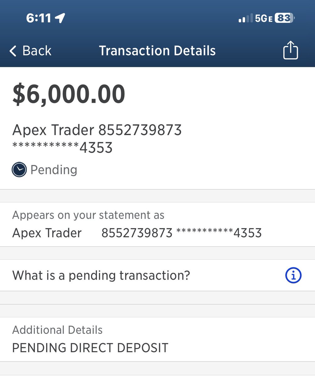 April Payouts of $6,000 finally hit my account #daytrader @_ApexFunder #futurestrading Ima keep telling y’all this shit is real. I’m treatin this shit like the gym
