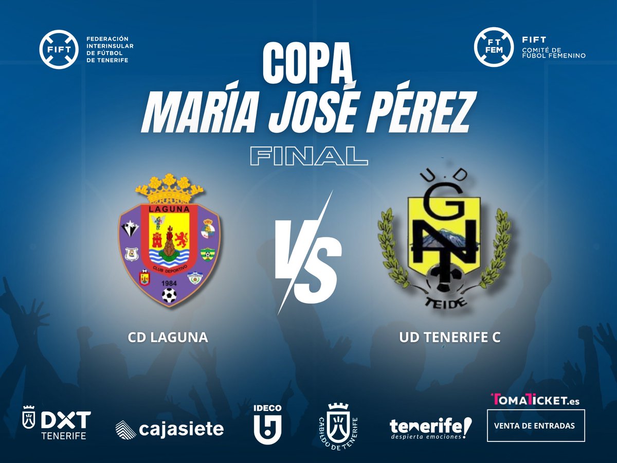 🏆 C.D. Laguna y U.D. Tenerife C, finalistas de la  𝘾𝙤𝙥𝙖 𝙈𝙖𝙧𝙞́𝙖 𝙅𝙤𝙨𝙚́ 𝙋𝙚́𝙧𝙚𝙯 ❗️

➕ℹ️ ftf.es/comunicacion/n…

#somosFIFT #CopaMaríaJoséPérez