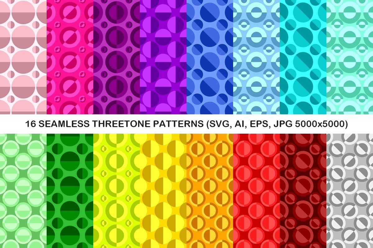 16 Seamless ThreeTone Circle Patterns designbundles.net/davidzydd/3170…  #PremiumVectorBackground #CheapPatterns #PremiumVector #CheapBackgrounds #PatternSets #backgrounds #AbstractBackground #CheapVectorGraphic #CheapVectorPattern #GeometricPattern #CheapVectorGraphic