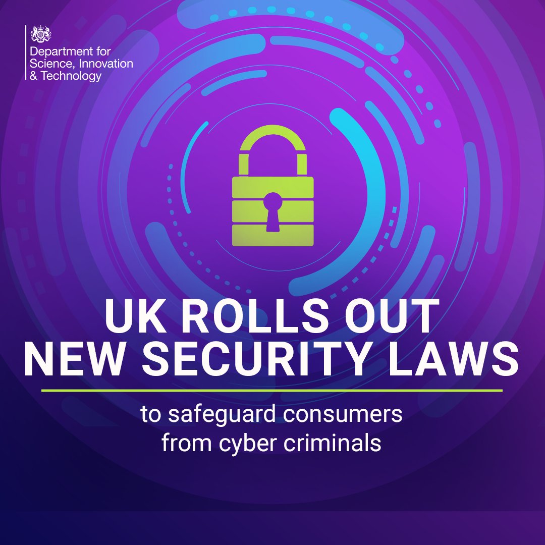 The UK is making history as the first country to set minimum cyber security requirements for smart devices. From today, consumers and businesses buying voice assistants, speakers and other smart products will enjoy game-changing protections from cyber criminals 🛡️💻 Read more:…