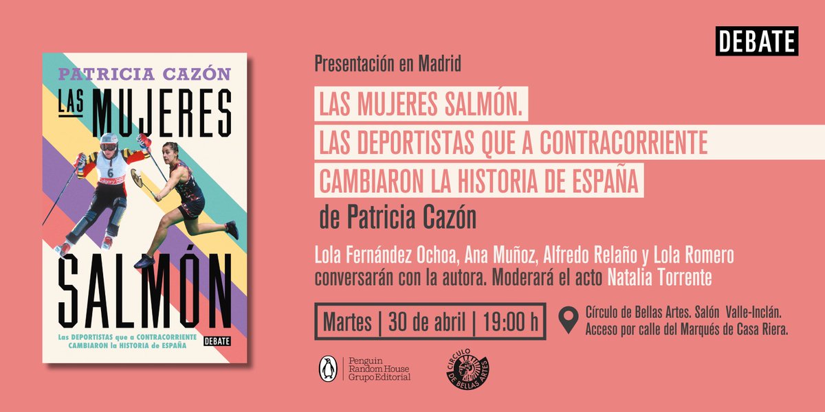 Os recordamos que mañana @PatriciaCazon presenta «Las mujeres salmón» junto a @LolaFdezOchoa, @anamunozsp, @AS_Relano y Lola Romero. Modera: @NataliaTorrente ¡Os esperamos a las 19h!