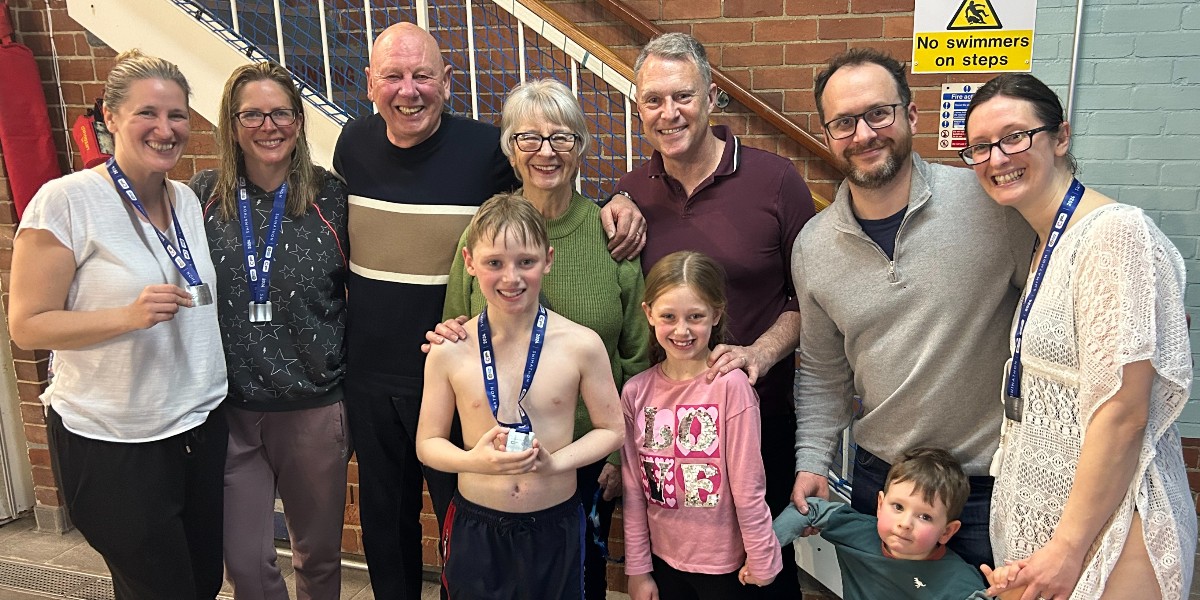 @Swimathon  2024 🏊 Team Swim: Fiona, Siona, Megan and Jack took on the 5km challenge. They were fundraising for a cousin in law who had cancer. It's Jack's first time swimming at Yearsley Swimming Pool and he had all the support when he finished his last length!