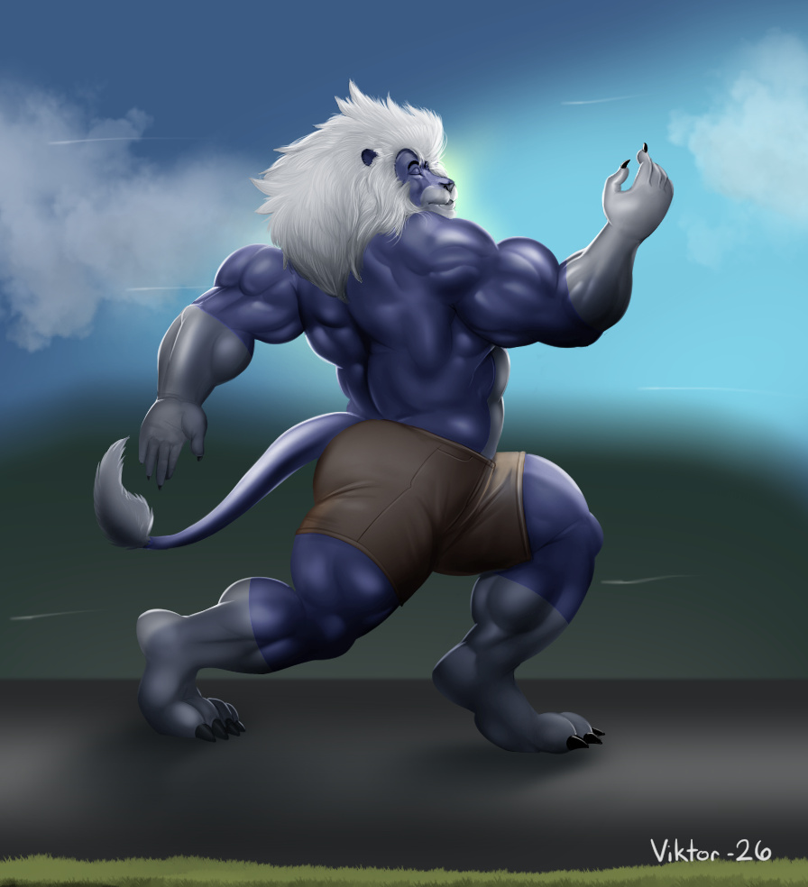 Here we see Viktor going for a nice run in the early morning. Commissioned awhile ago by @cool_laggio 1/3