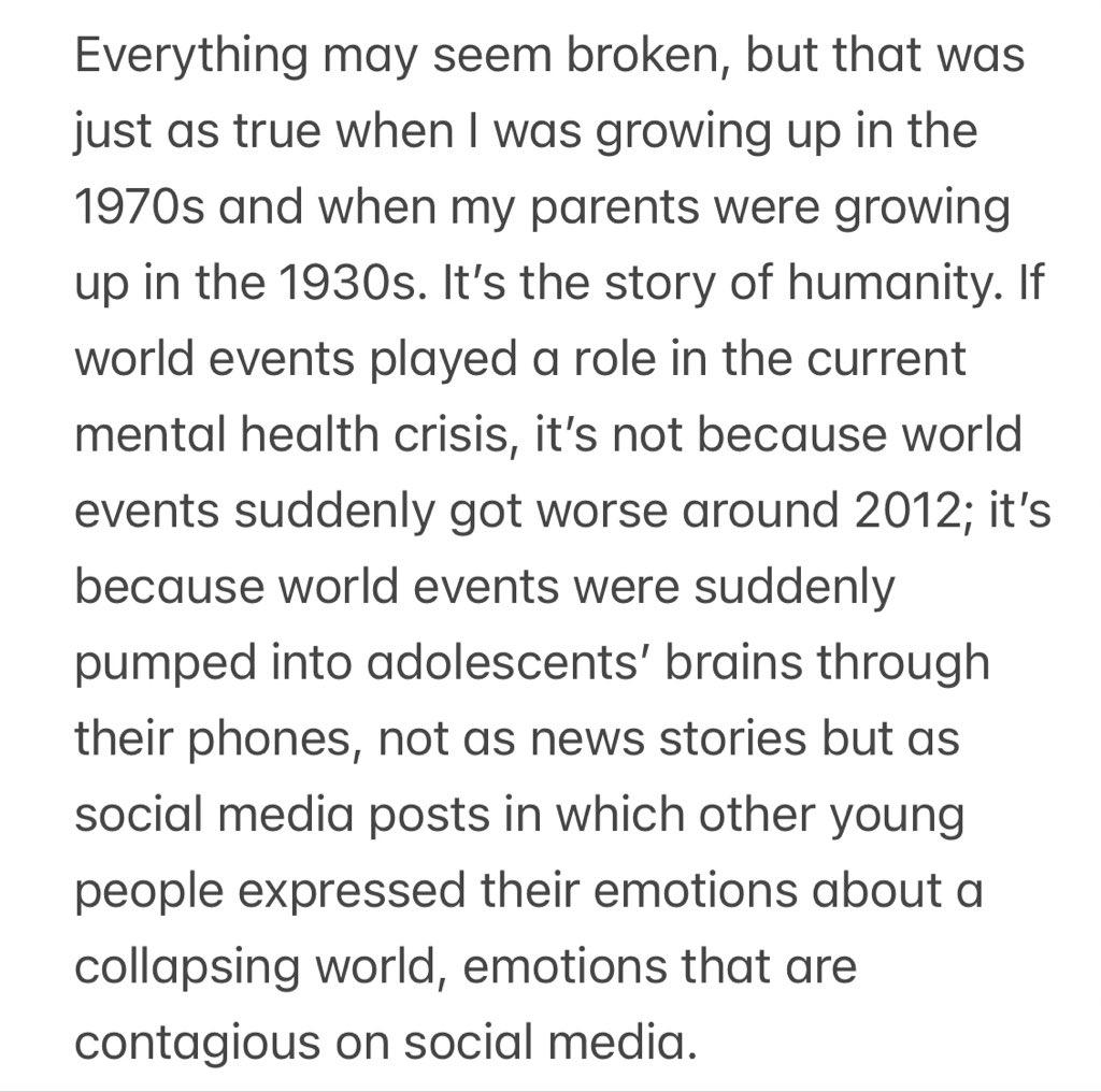 -Left: a recent NYT Instagram post
-Right: a paragraph from @JonHaidt’s latest book describing the problem with posts just like this