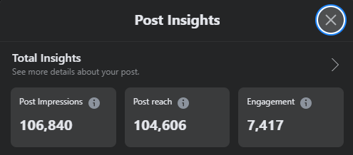 The Speedbird Boeing 777 post on Facebook gathered a total of more than 100,000 reach! It's our first time to reach such a huge number!